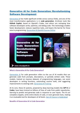 Generative AI Online Training |  Generative AI Training