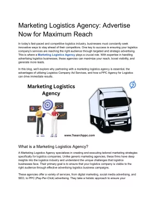 Marketing Logistics Agency_ Advertise Now for Maximum Reach