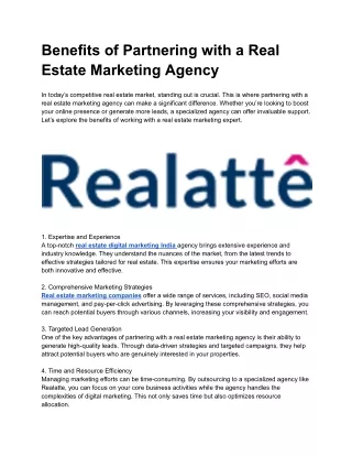 Leading Real Estate Marketing Agency | Realatte