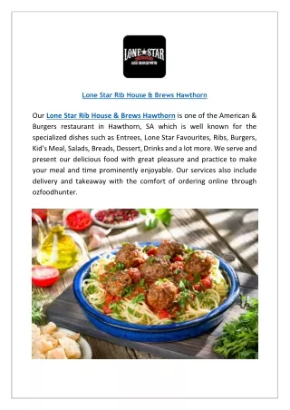 Lone Star Rib House & Brews Hawthorn Menu | Order Online