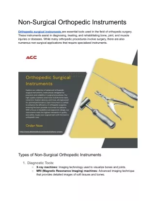 Non-Surgical Orthopedic Instruments