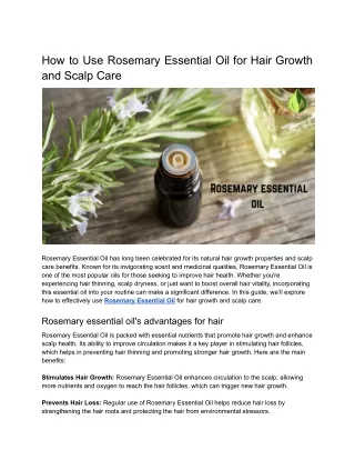 How to Use Rosemary Essential Oil for Hair Growth and Scalp Care