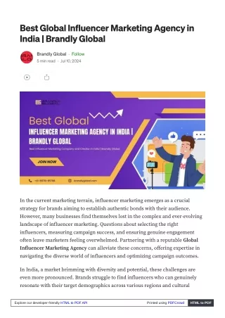 Best Global Influencer Marketing Agency in India  Brandly Global