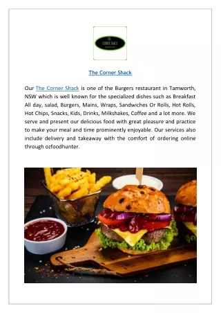 Get 5% Off- The Corner Shack Menu in Tamworth, Order Now