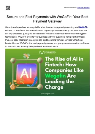 Secure and Fast Payments with WeGoFin: Your Best Payment Gateway