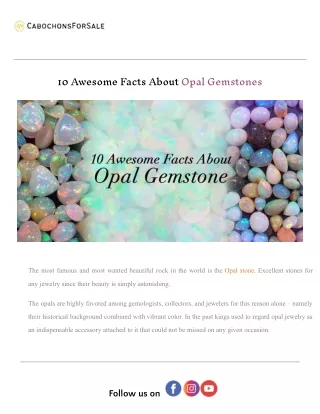 10 Awesome Facts About Opal Gemstones