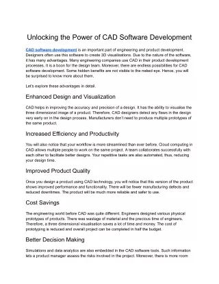Unlocking the Power of CAD Software Development