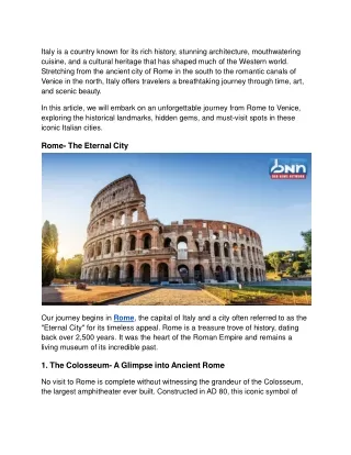 From Rome to Venice_ A Captivating Journey Across Italy