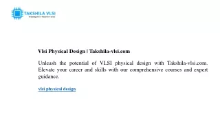 Vlsi Physical Design Takshila-vlsi.com