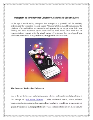 Instagram as a Platform for Celebrity Activism and Social Causes