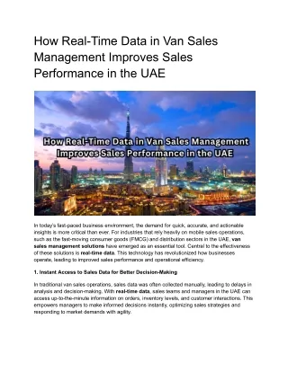 _Van Sales Management Solutions UAE