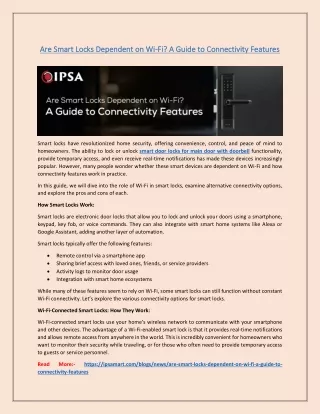 Are Smart Locks Dependent on Wi-Fi? A Guide to Connectivity Features