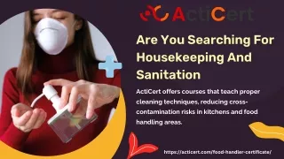Are You Searching For Housekeeping And Sanitation