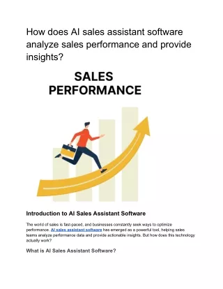 How does AI sales assistant software analyze sales performance and provide insights