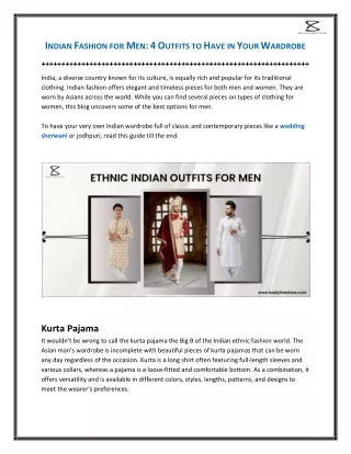 Indian Fashion for Men - 4 Outfits to Have in Your Wardrobe