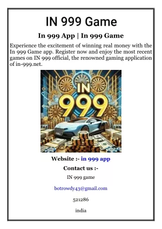 In 999 App  In 999 Game