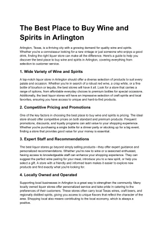 The Best Place to Buy Wine and Spirits in Arlington