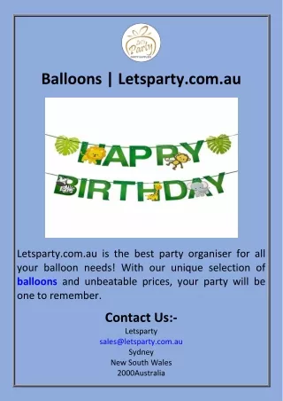 Balloons  Letsparty.com.au