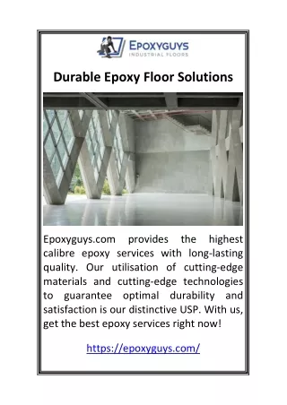 Durable EpoxyConcrete Paint: Your Key to Aesthetic Excellence Floor Solutions