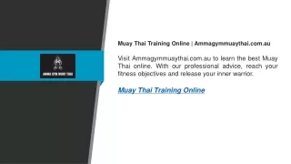 Muay Thai Training Online  Ammagymmuaythai.com.au