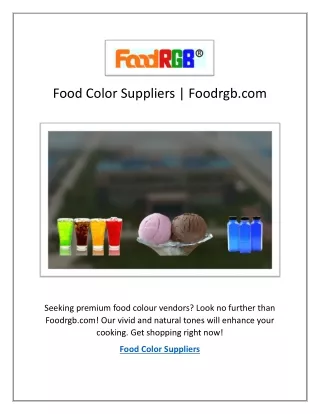 Natural Food Color Suppliers | Foodrgb.com