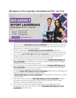 SEO Agency in Fort Lauderdale