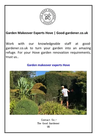 Garden Makeover Experts Hove  Good-gardener.co.uk