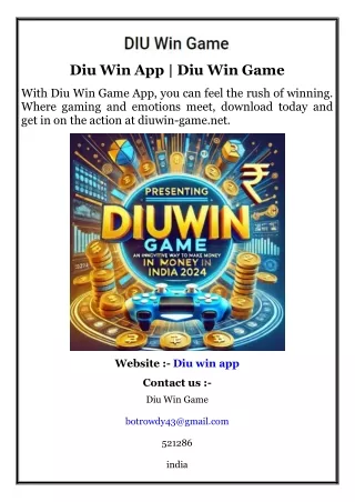 Diu Win App  Diu Win Game