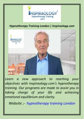 Hypnotherapy Training London  Inspiraology.com