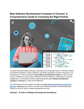 Best Software Development Company in Chennai_ A Comprehensive Guide to Choosing the Right Partner
