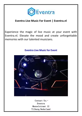 Eventra Live Music For Event  Eventra.nl