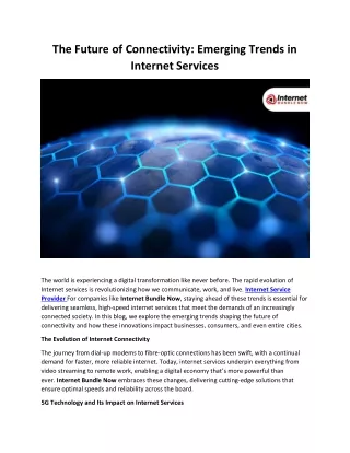 The Future of Connectivity Emerging Trends in Internet Services