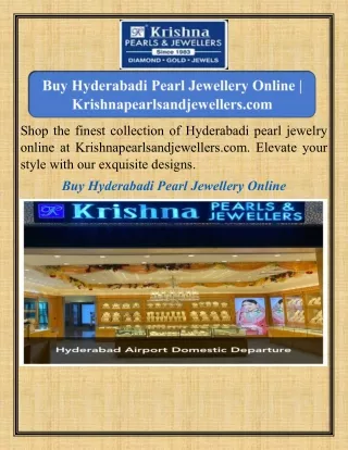 Buy Hyderabadi Pearl Jewellery Online   Krishnapearlsandjewellers.com