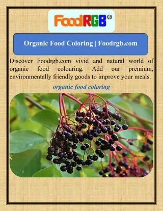 Organic Food Coloring   Foodrgb.com