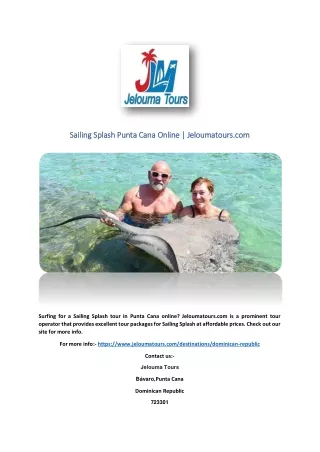 Sailing Splash Punta Cana Online | Jeloumatours.com