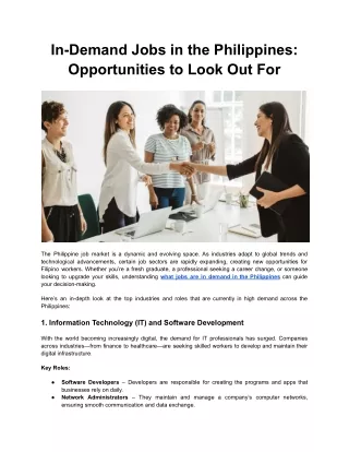 In-Demand Jobs in the Philippines_ Opportunities to Look Out For