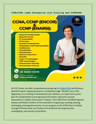 CCNA CCNP combo Enterprise core Training and Certification