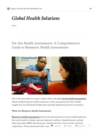 On-Site Health Assessments: A Comprehensive Guide to Biometric Health Assessment