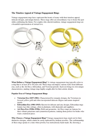 Finding Your Dream Vintage Engagement Ring