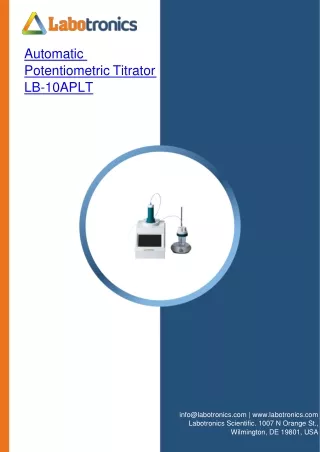 Automatic Potentiometric Titrator
