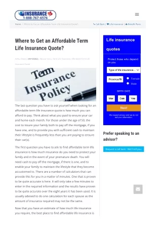 Where to Get an Affordable Term Life Insurance Quote: Expert Tips from IDC