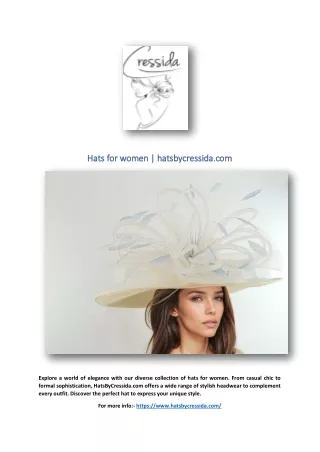 Hats for women | hatsbycressida.com