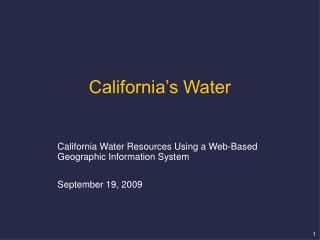 California’s Water