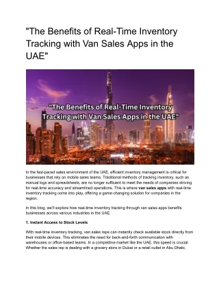 _van Sales app UAE