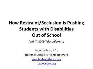 How Restraint/Seclusion is Pushing Students with Disabilities Out of School