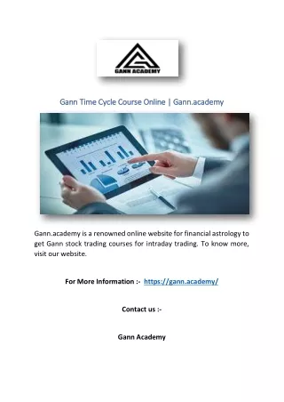 Gann Time Cycle Course Online | Gann.academy