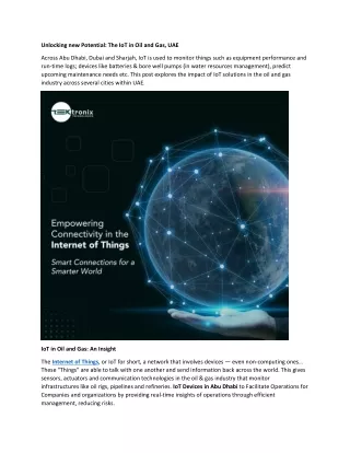 The Role of IoT in Oil and Gas in the UAE