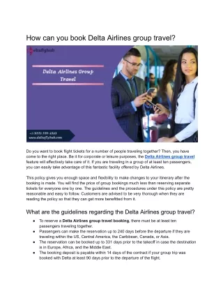 How can you book Delta Airlines group travel