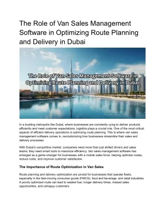 _Best Van Sales Management Software Dubai