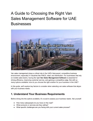 _Best Van Sales Management Software UAE